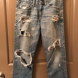 AG Distressed Boyfriend Jeans